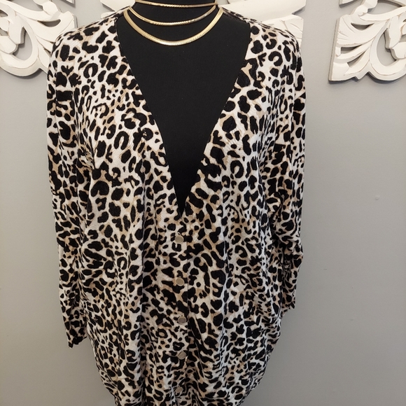 Avenue Animal Print Cardigan Size 18/20 - Picture 1 of 2